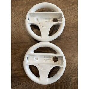 Official Nintendo Wii Steering Wheels Pair Genuine OEM Driving Racing Mario Kart